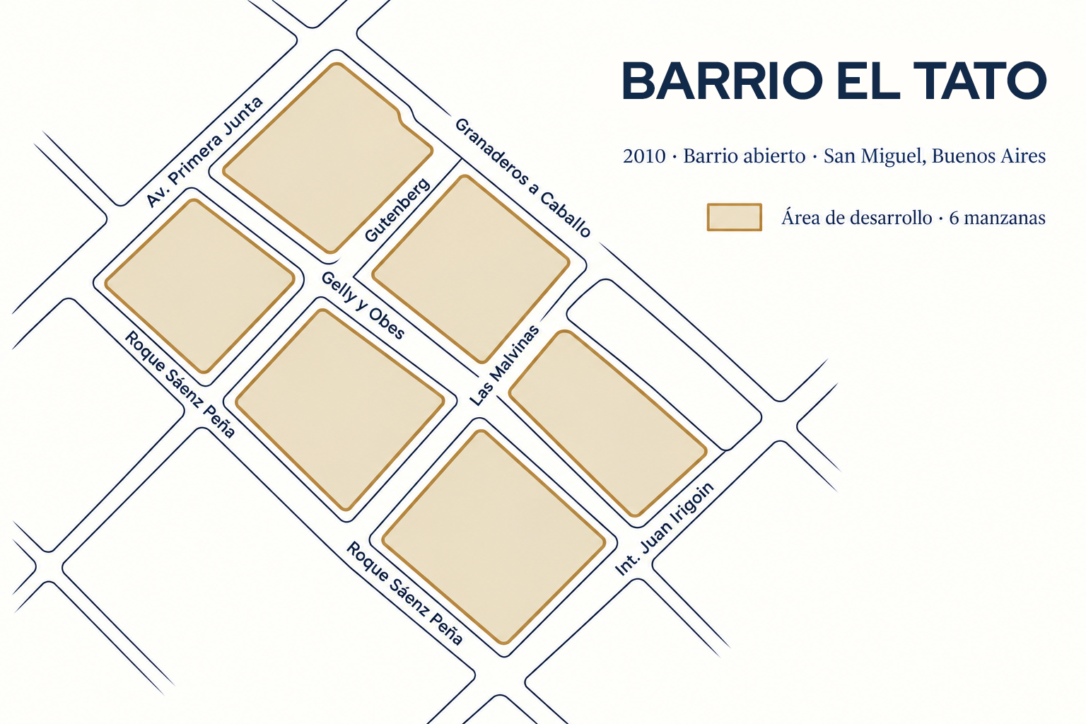 Barrio El Tato, plano de ubicación